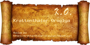 Krattenthaler Orsolya névjegykártya